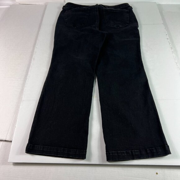 Not Your Daughter Jeans Women's 33x26* Julia Flare Crop Black Faded Denim Tag 12 - Picture 9 of 16